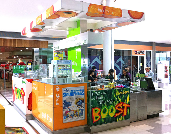 Retail shop design Boost Juice Bars