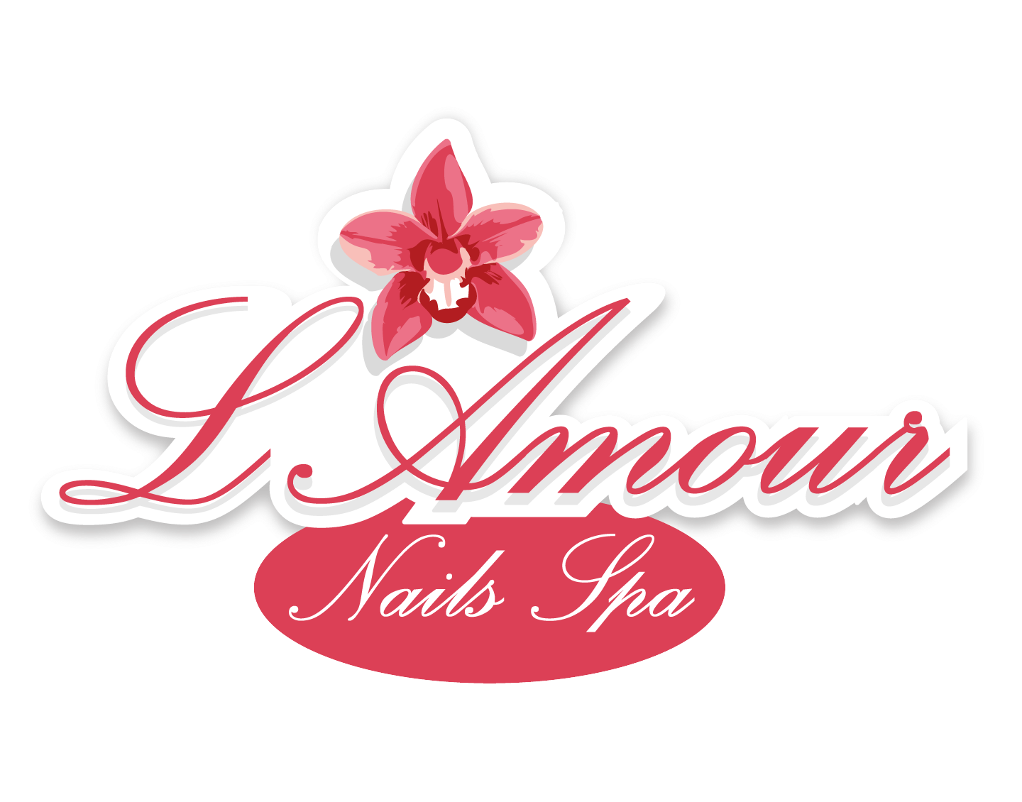 brand logo design for LAmour nails and spa